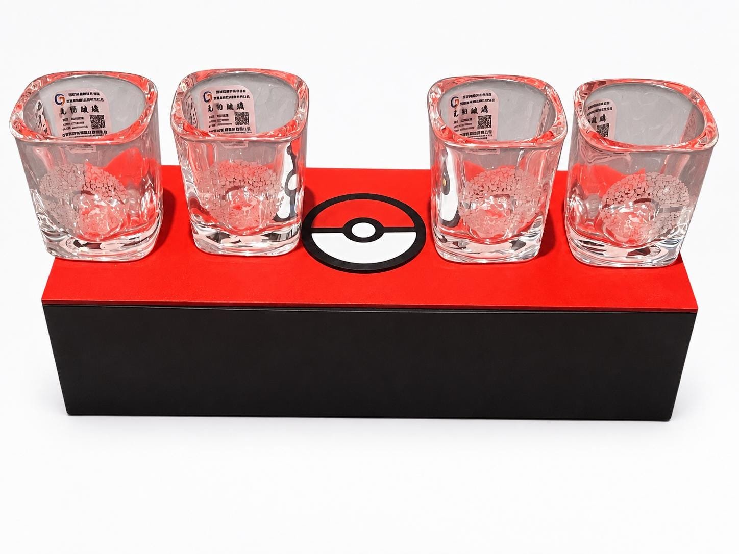 Pokemon 4 Shot Glasses Engraved Set