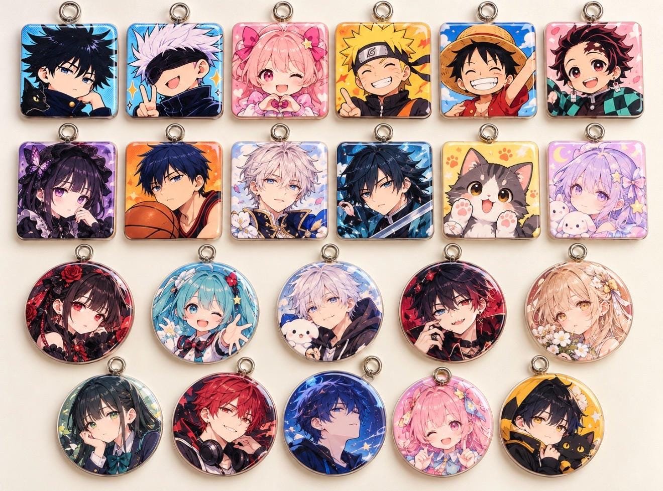 Cute Chibi Anime Cartoon Keychains