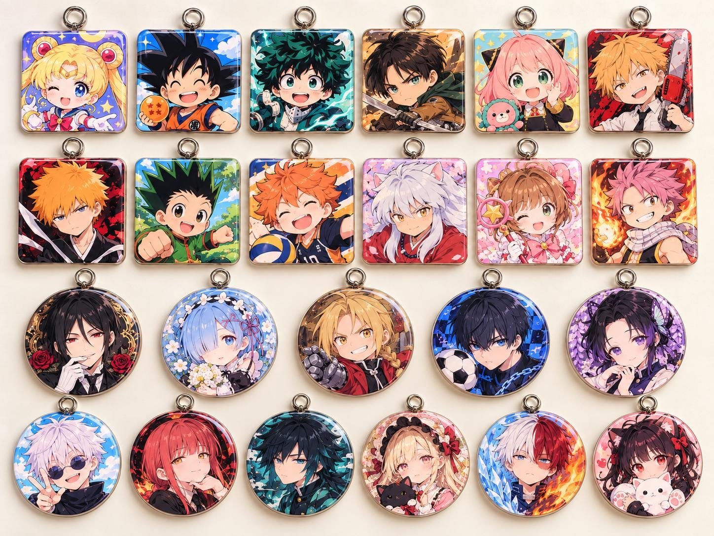 Cute Chibi Anime Cartoon Keychains